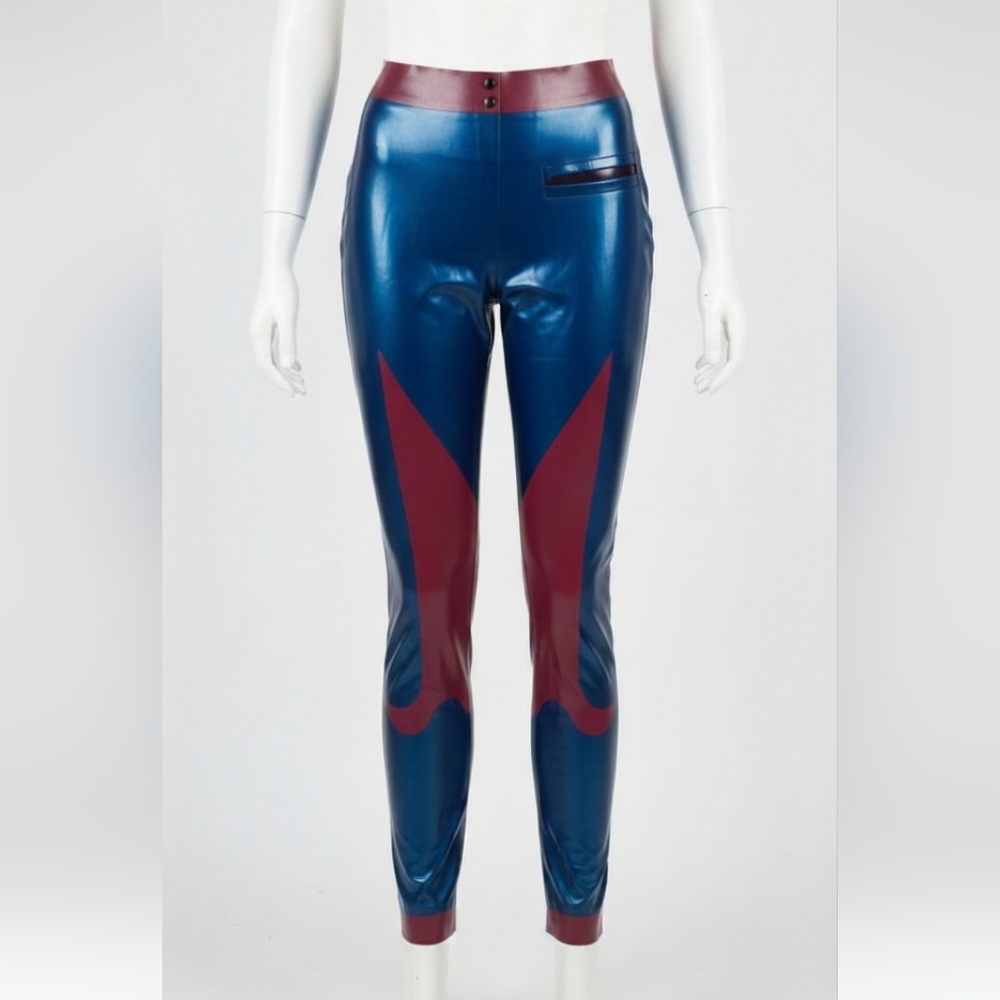 Libidex Latex Pants Metallic Blue And Plum XS